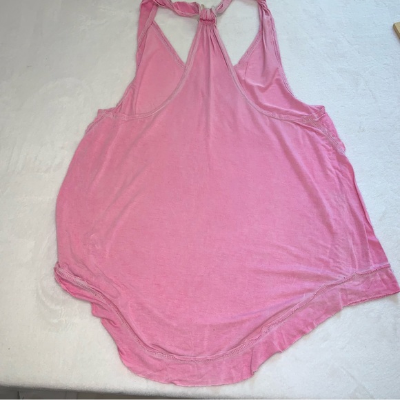 Free people pink tank size small cotton racer back - Picture 9 of 10